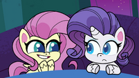 Fluttershy looking excited at Rarity PLS1E11b