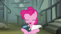 Pinkie Pie holding book and paper S4E04