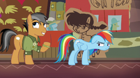 Quibble Pants "after sustaining a broken wing" S6E13