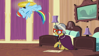 Rainbow Dash flips through the air S6E13