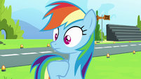 Rainbow Dash surprised by camera flash S7E7