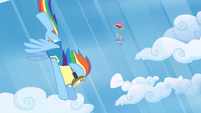 Rainbow dashing to save her friends.