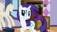 Rarity can't believe what Sweetie Belle said!
