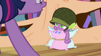 Spike wearing protective gear S3E01