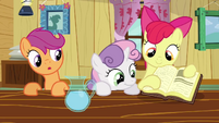 CMC looking at book S2E17