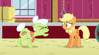 Granny Smith shouting frustrated at Applejack S6E23