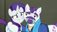 Rarity shifts her view to Plain Stripes S6E9