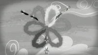 The Wonderbolts forming an aerial flower S5E15