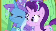 Trixie winking at Starlight Glimmer S6E6