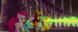 Capper and ponies blasting through with fire MLPTM