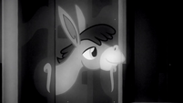 Cranky looking round a door S2E18