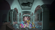 Mane Six and Pillars inside the Well of Shade S7E26