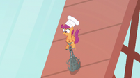 Scootaloo riding an egg beater S5E4