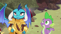 Spike and Ember hear Wilhelm scream S6E5