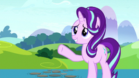 Starlight waves goodbye to the Mane Six S8E15