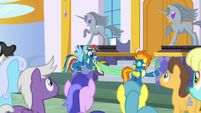 The Wonderbolts at a ribbon-cutting ceremony S7E7