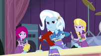 Trixie and friends glaring at Sunset EG2