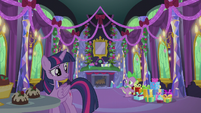 Twilight and Spike hear something in the chimney S5E20