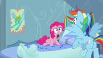 Pinkie Pie asking "where'd it go?!" S7E23