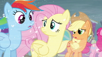 Rainbow, Fluttershy and Applejack concerned S3E1