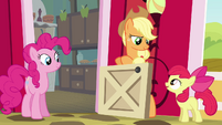 Apple Bloom complimenting Applejack S4E09