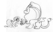 Fluttershy and Manticore sketch.