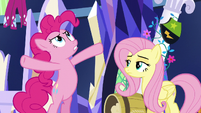 "Fluttershy, tell your birds to stop pecking at my balloons!"