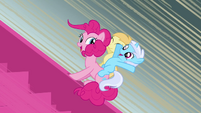 Pinkie Pie sliding with Noi and Bloo S2E18