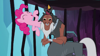 Pinkie puts party hat on Tirek's head S8E26