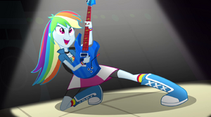 Rainbow Dash singing "take caution" EG2