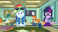 Rainbow and Twilight listen to Miss Cheerilee EGDS22