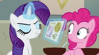 Rarity levitating Restaurant Row flyer S6E12.png (934 KB) Rarity levitating Restaurant Row flyer S6E12