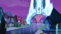 The Crystal Empire at night.