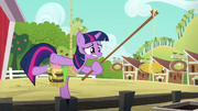 Twilight trying to feed the pigs S6E10