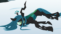 Chrysalis collapses onto the snow S9E8