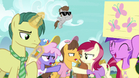 Crowd of ponies goes back to arguing S7E14