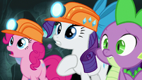 Pinkie, Rarity, and Spike in surprise S7E4