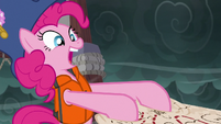 Pinkie Pie tugging on the map S6E22