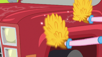 Pinkie Pie wiping down Big Mac's truck EGS1