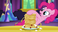 Pinkie stacks pancakes on her plate S5E3