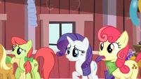 Rarity and Apple Bumpkin shocked...