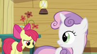 Sweetie Belle looking back at Apple Bloom S2E23