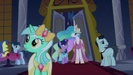 Twilight and Celestia notice the lights go out S5E7