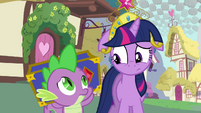 Twilight and Spike unsure faces S03E13