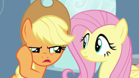 Applejack whispering -nice going, Fluttershy- S5E5