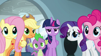 Main five and Spike looking annoyed S6E7