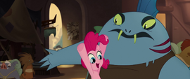 Mori drops Pinkie Pie on the ground MLPTM