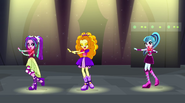 The Dazzlings dancing to the left EG2