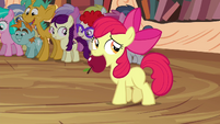 Apple Bloom with apple in her mouth S4E15