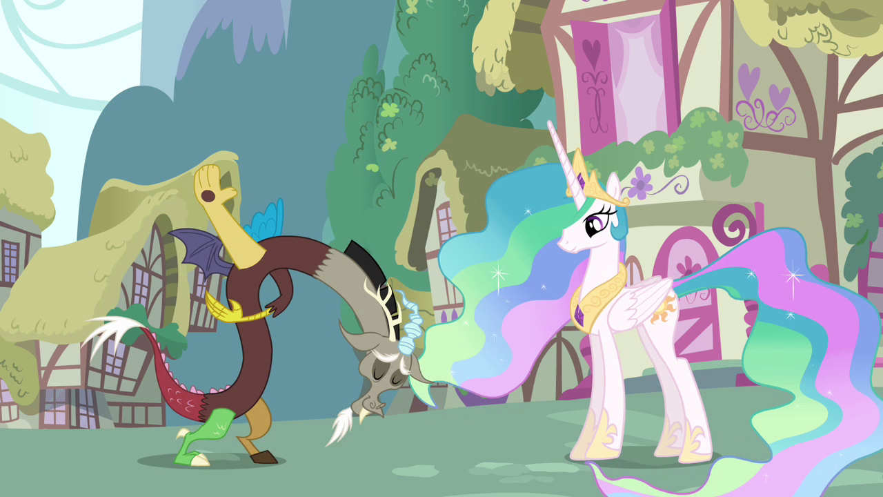 my little pony discord and celestia